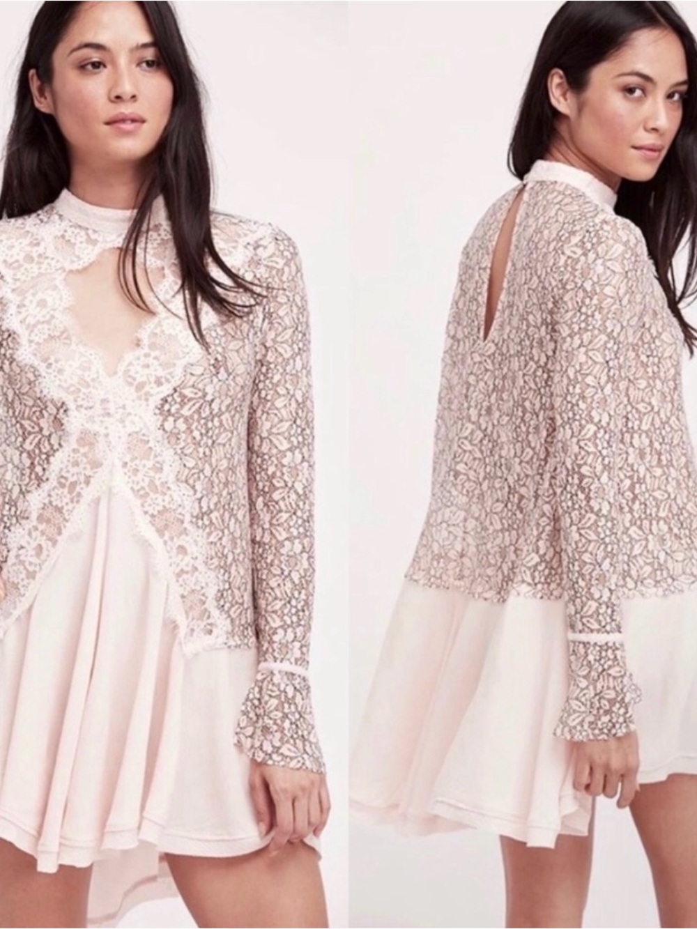 Free People secret origins pieced lace tunic